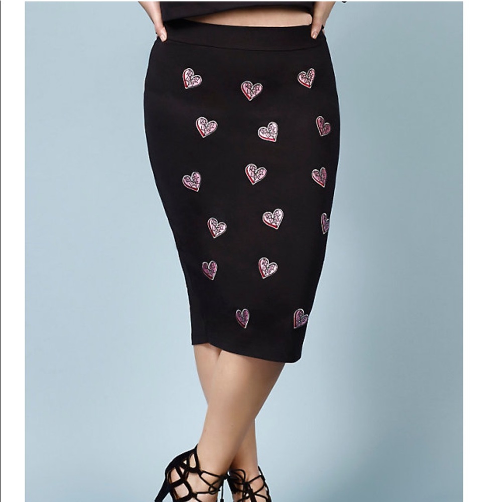 Rebel Wilson for Torrid Heart Patch Pencil Skirt